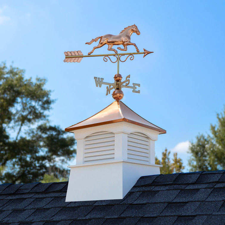 Darby Home Co Mererid Vinyl Cupola With Horse Weathervane Wayfair